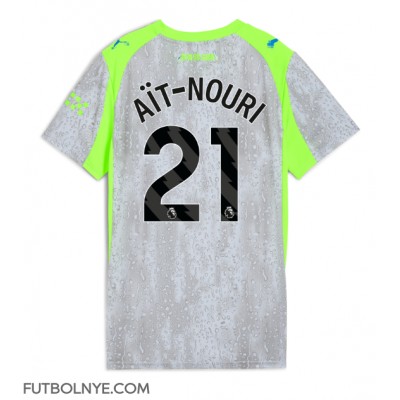 Camiseta Manchester City Rayan Ait-Nouri #21 Tercera Equipación para mujer 2025-26 manga corta Camiseta Manchester City Rayan Ait-Nouri #21 Tercera Equipación para mujer 2025-26 manga corta
